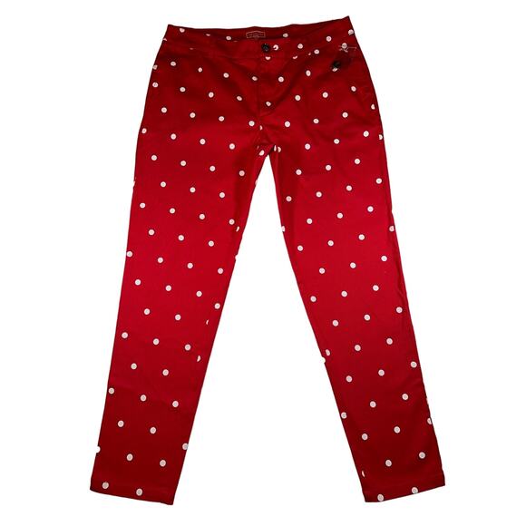 Modcloth Women’s Size Small Legendary Lifestyle Red Polkadot Pants Pockets - Picture 1 of 7